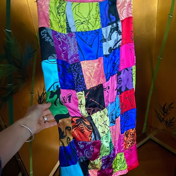 Vintage Peach Berserk Silk Jacket / Skirt Set M - Picture 9 of 10